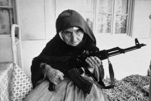 Armenian woman 106 with machinegun